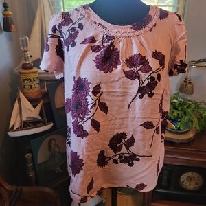 Angels Floral Blouse in Pink and Purple